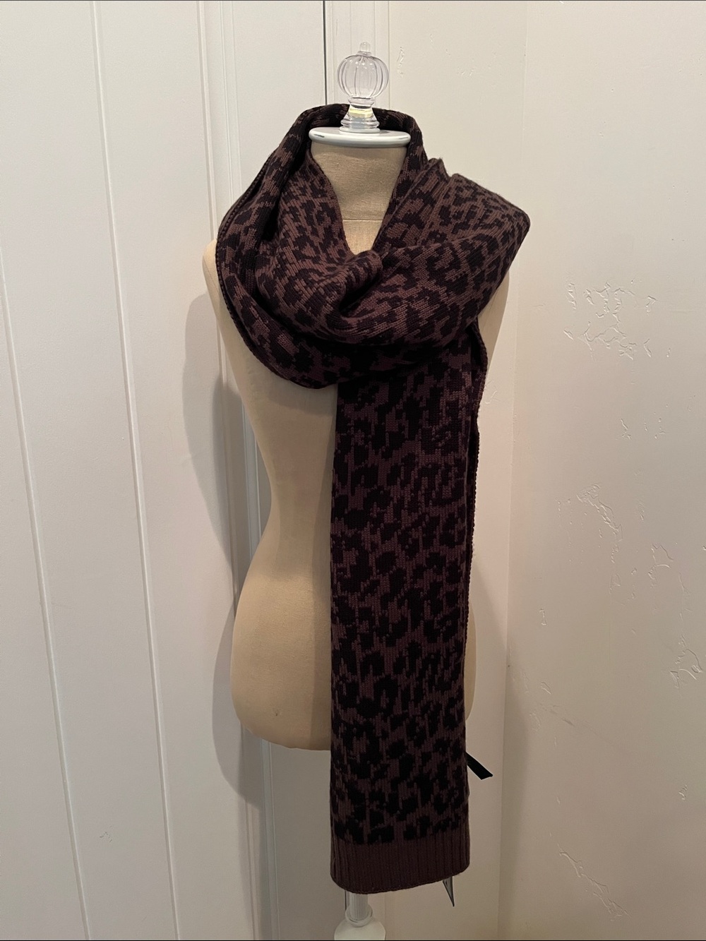 All Saints Prowl Jacquard Brown Patterned Scarf